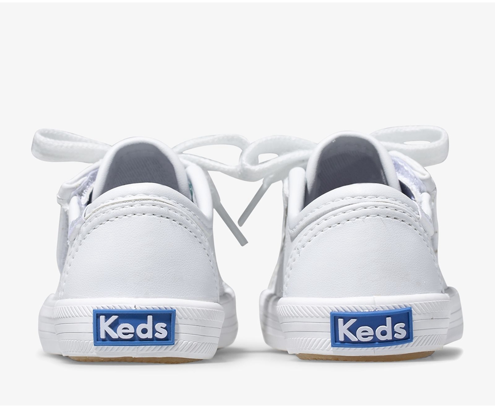 Tenis Keds Niña Blancos - Kickstart Jr. Cuero - 7093-JZBLQ